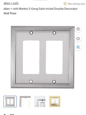 allen + roth Satin Nickel 2-Gang Double Decorator Wall Plate